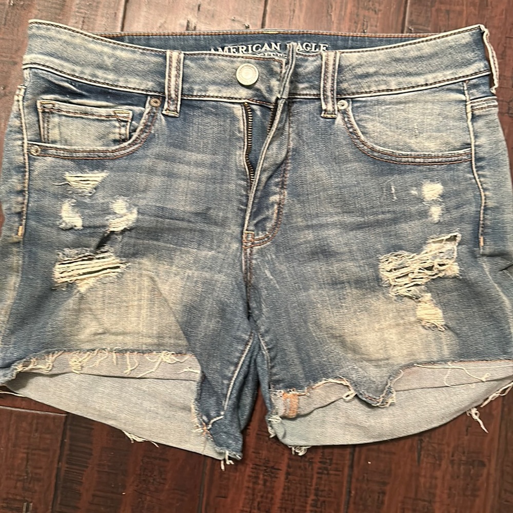 American Eagle distressed denim shorts